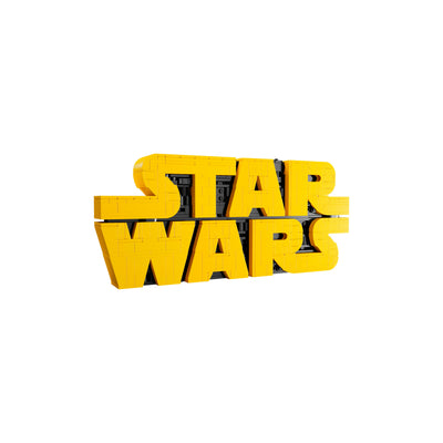 Logo Star Wars™ in mattoncini visione con prospettiva laterale del set lego costruito