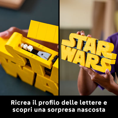 Logo Star Wars™ in mattoncini fotografia promozionale "Ricrea il profilo delle lettere e scopri una sorpresa nascosta"