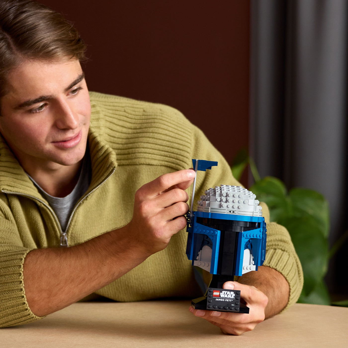Casco di Jango Fett™ fotografia uomo con set lego costruito