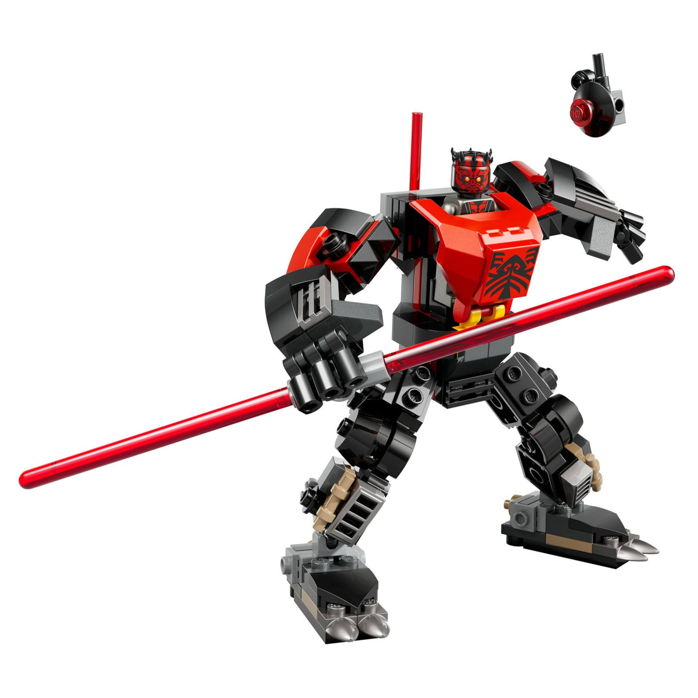 Mech Darth Maul visione con prospettiva laterale del set lego costruito