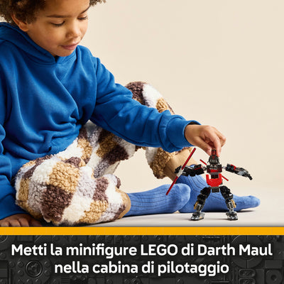 Mech Darth Maul fotografia promozionale "Metti la minifigure LEGO di Darth Maul nella cabina di pilotaggio"