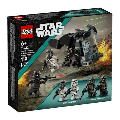 Battle Pack Death Trooper e Night Trooper visione con prospettiva laterale della scatola del set lego