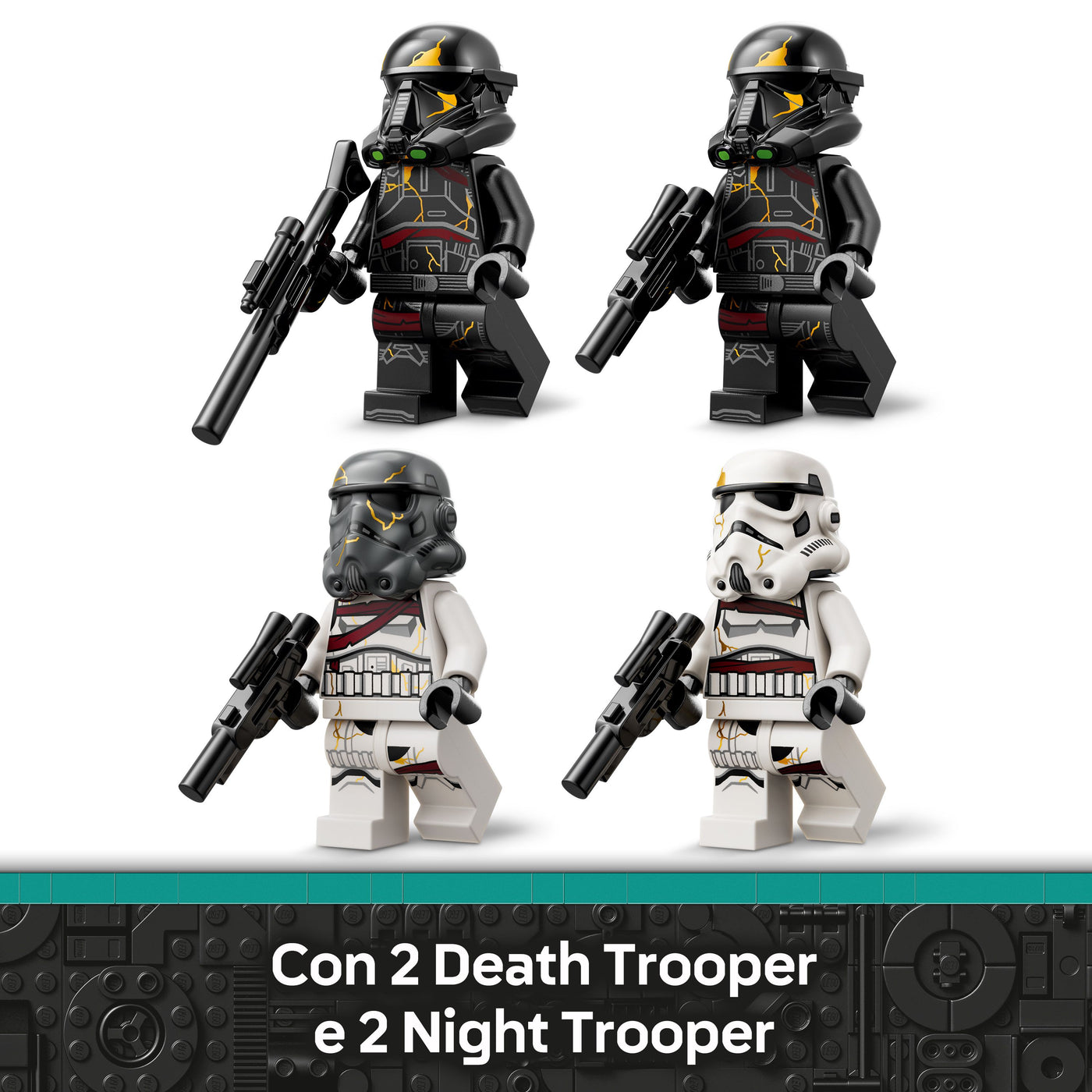 Battle Pack Death Trooper e Night Trooper visione dettaglio minifigure incluse nel set lego