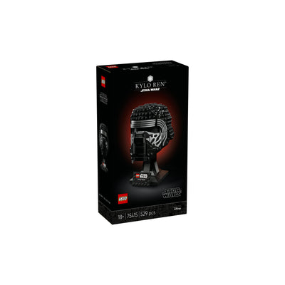 Casco di Kylo Ren visione con prospettiva laterale della scatola del set lego