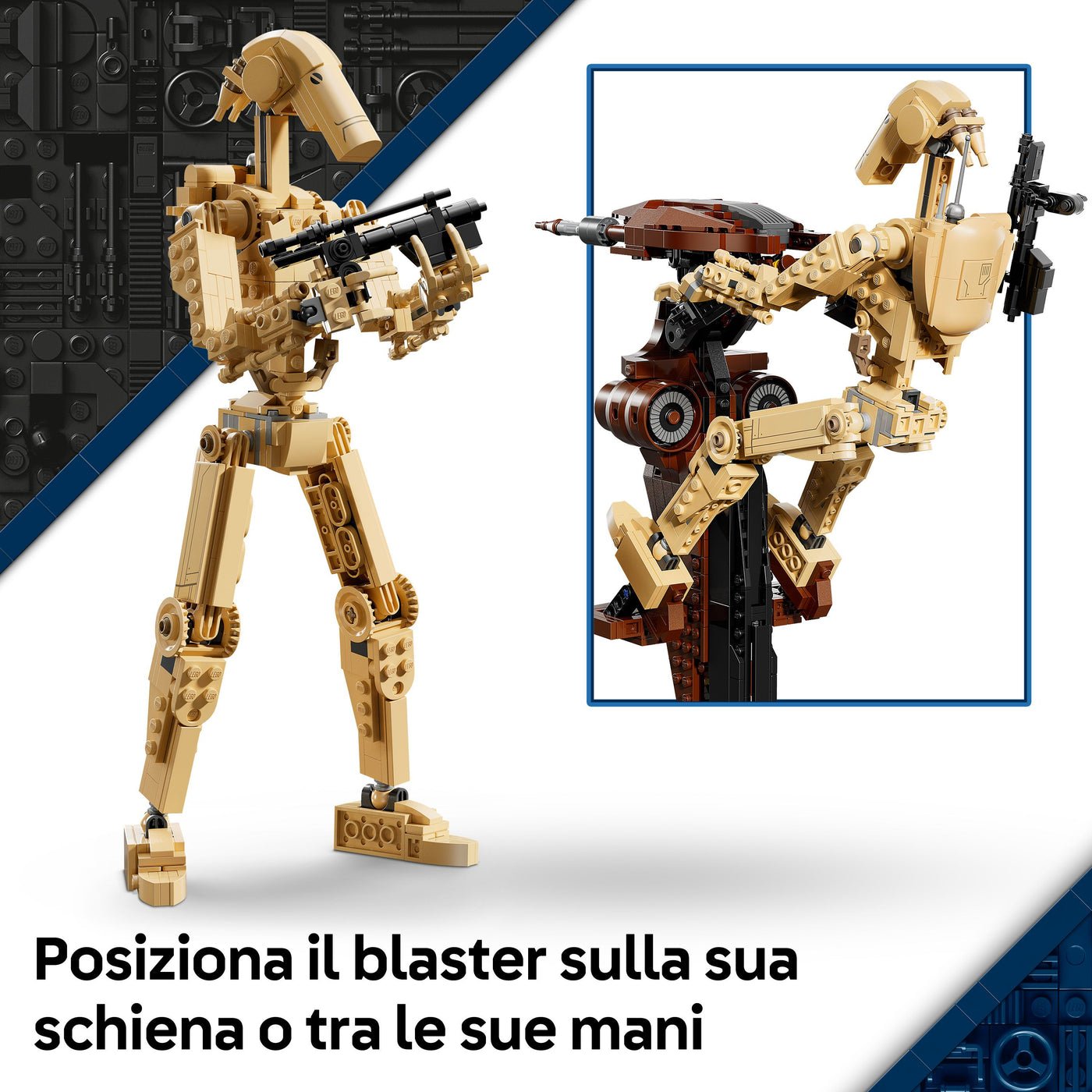 Battle Droid™ con STAP visione dettaglio posizionamento del set lego