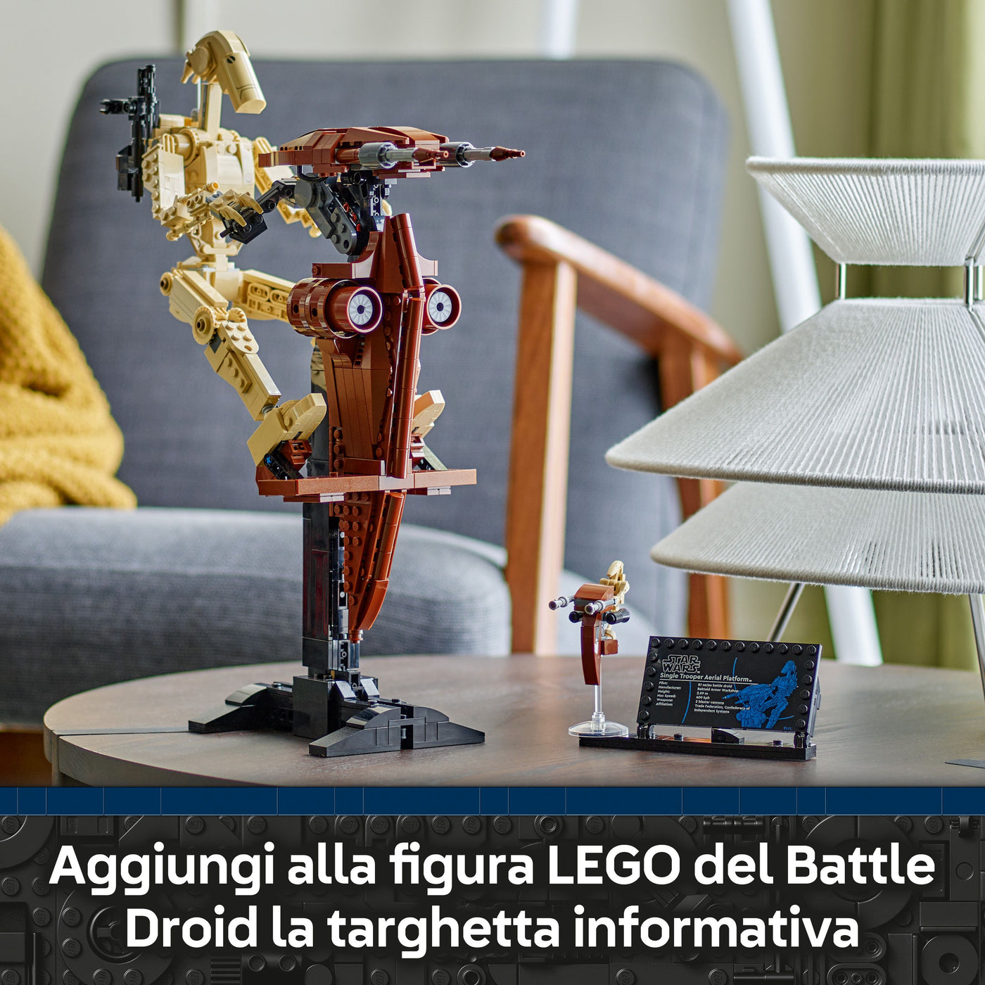 Battle Droid™ con STAP fotografia promozionale "Aggiungi alla figuare LEGO del Battle Droid la targhetta informativa"