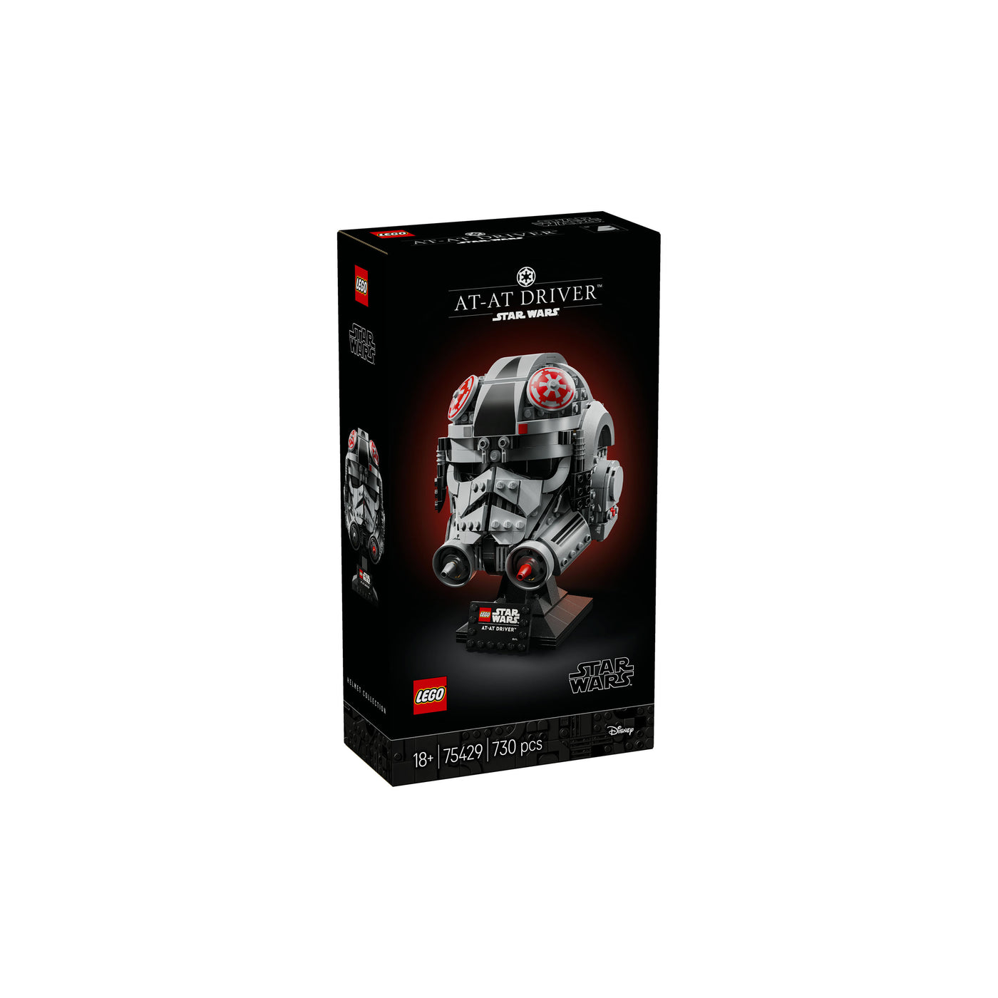 Casco pilota di AT-AT visione con prospettiva laterale della scatola del set lego
