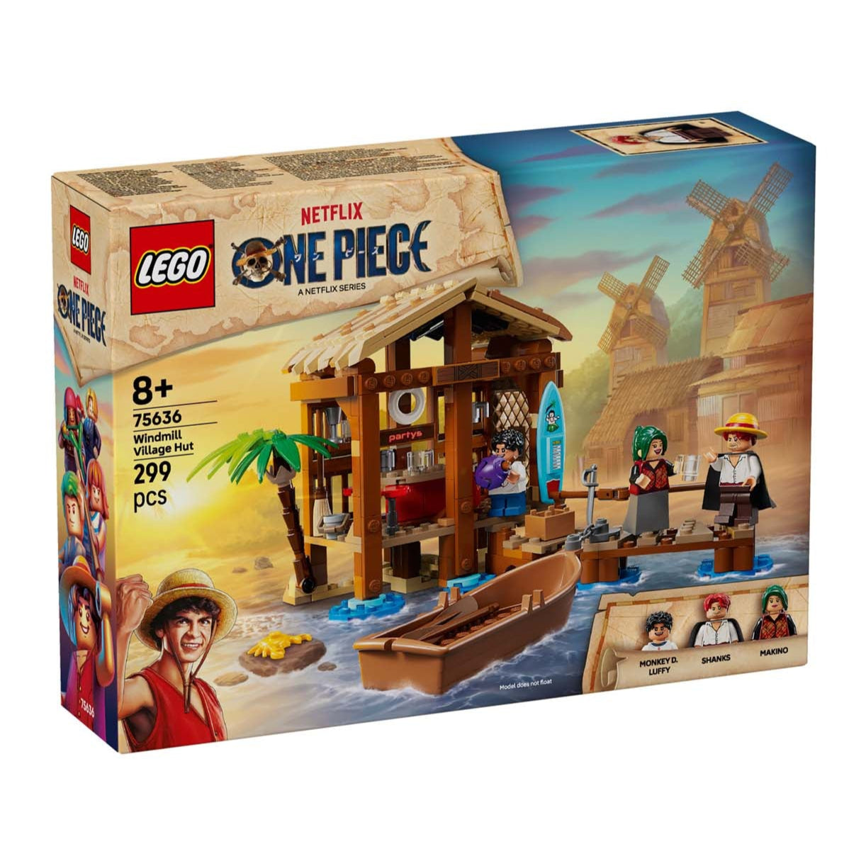 La capanna del Villaggio Foosha visione con prospettiva laterale della scatola del set lego
