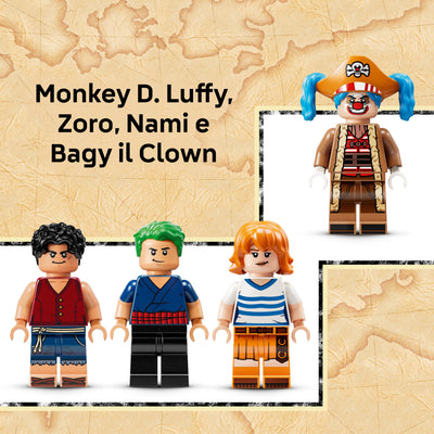 La tenda del circo di Bagy il Clown visione dettaglio minifigure incluse nel set lego