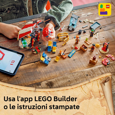 La tenda del circo di Bagy il Clown fotografia del set lego in costruzione "Usa l'app LEGO Builder o le istruzioni stampate"