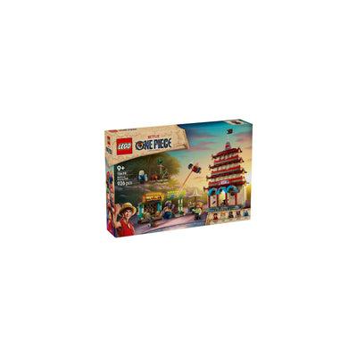 Battaglia ad Arlong Park visione con prospettiva laterale della scatola del set lego