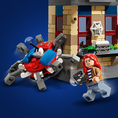 Appartamento di Peter Parker visione dettaglio accessori e minifigure del set lego