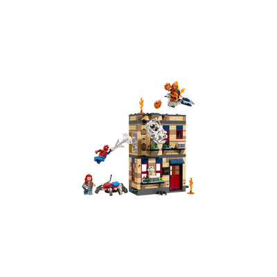 Appartamento di Peter Parker visione con prospettiva laterale del set lego costruito