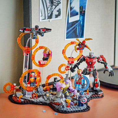Avengers: Endgame La battaglia finale fotografia del set lego costruito in ambiente domestico da esposizione