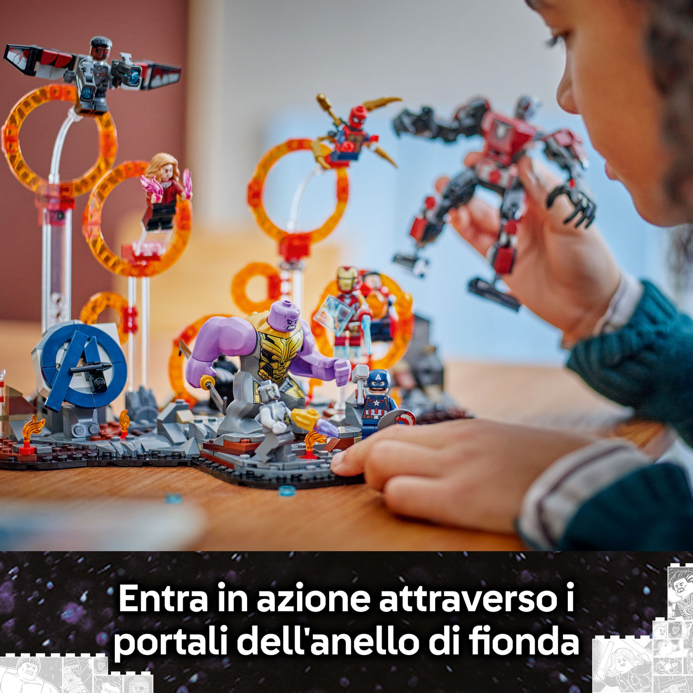 Avengers: Endgame La battaglia finale fotografia promozionale "Entra in azione attraverso i portali dell'anello di fionda"