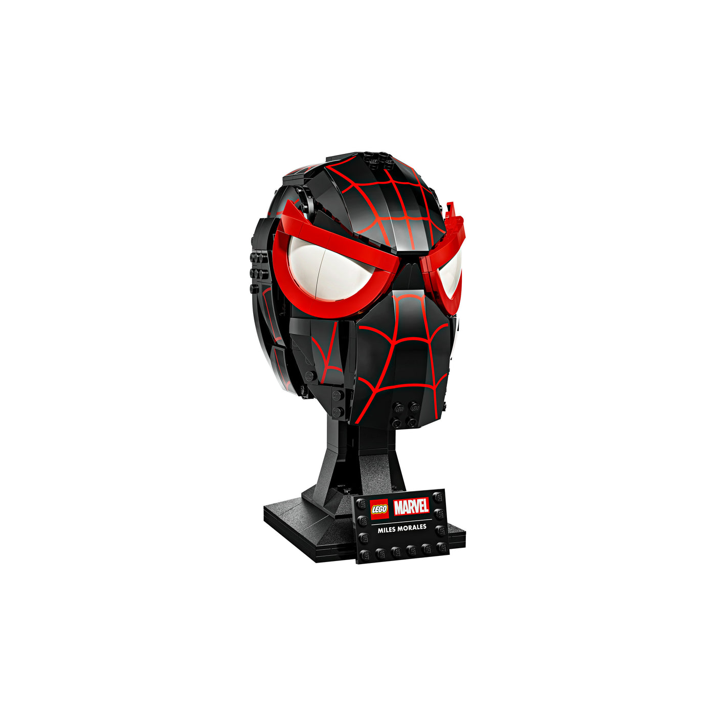 Maschera di Miles Morales visione con prospettiva laterale