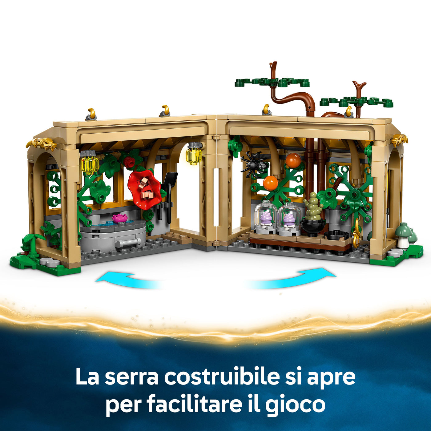 Castello di Hogwarts: lezione di erbologia visione dettaglio apertura serra