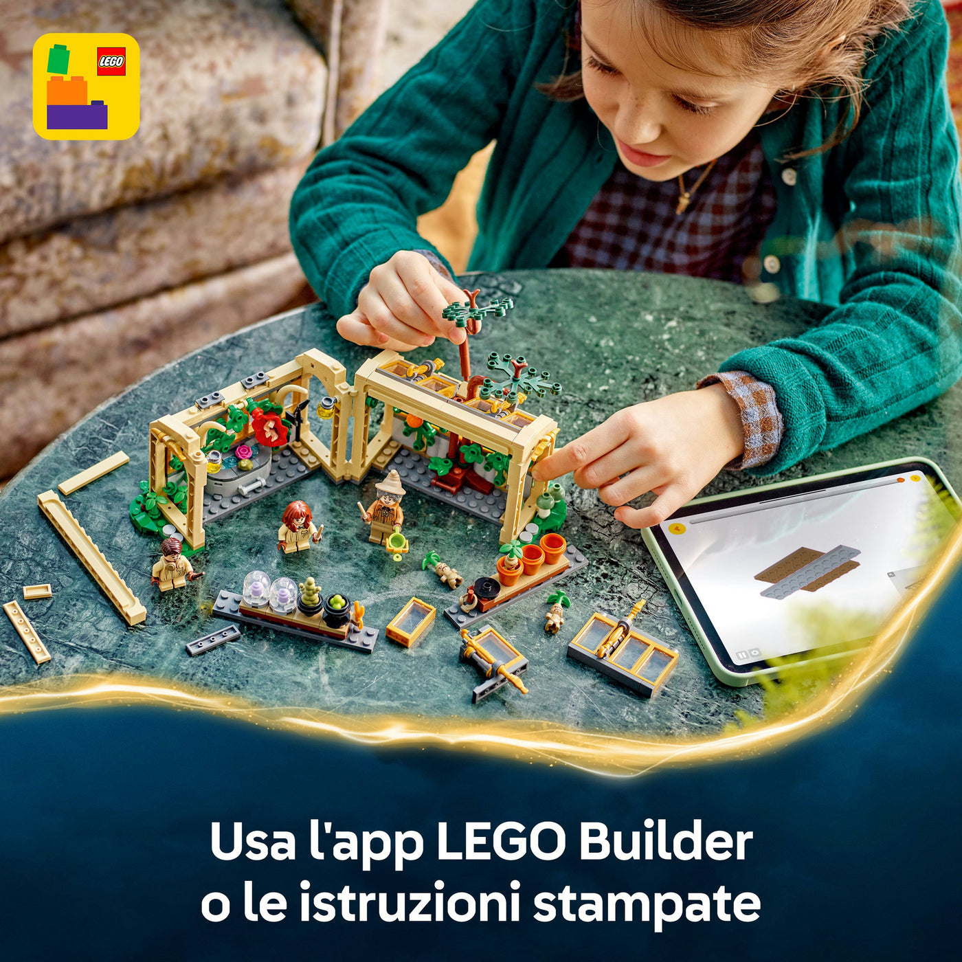 Castello di Hogwarts: lezione di erbologia fotografia promozionale "Usa lapp LEGO Builder o le istruzioni stampate"