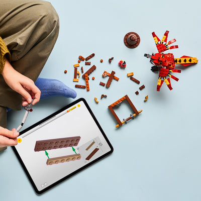 Fanny: la Fenice di Albus Silente fotografia del set lego in costruzione dall'alto