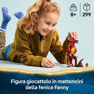 Fanny: la Fenice di Albus Silente fotografia promozionale "Figura giocattolo in mattoncini della fenice Fanny"