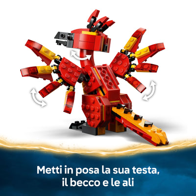 Fanny: la Fenice di Albus Silente visione esplicativa della mobilità del set lego "Metti in posa la sua testa, il becco e le ali"