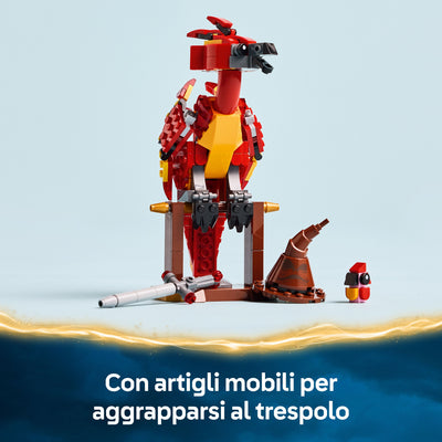 Fanny: la Fenice di Albus Silente fotografia promozionale "Con artigli mobili per aggrapparsi al trespolo"