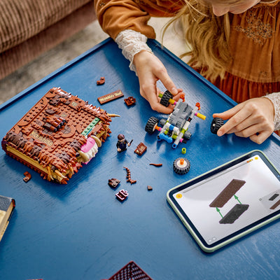 Il Libro Mostro dei mostri azzannante fotografia dall'alto del set lego in costruzione