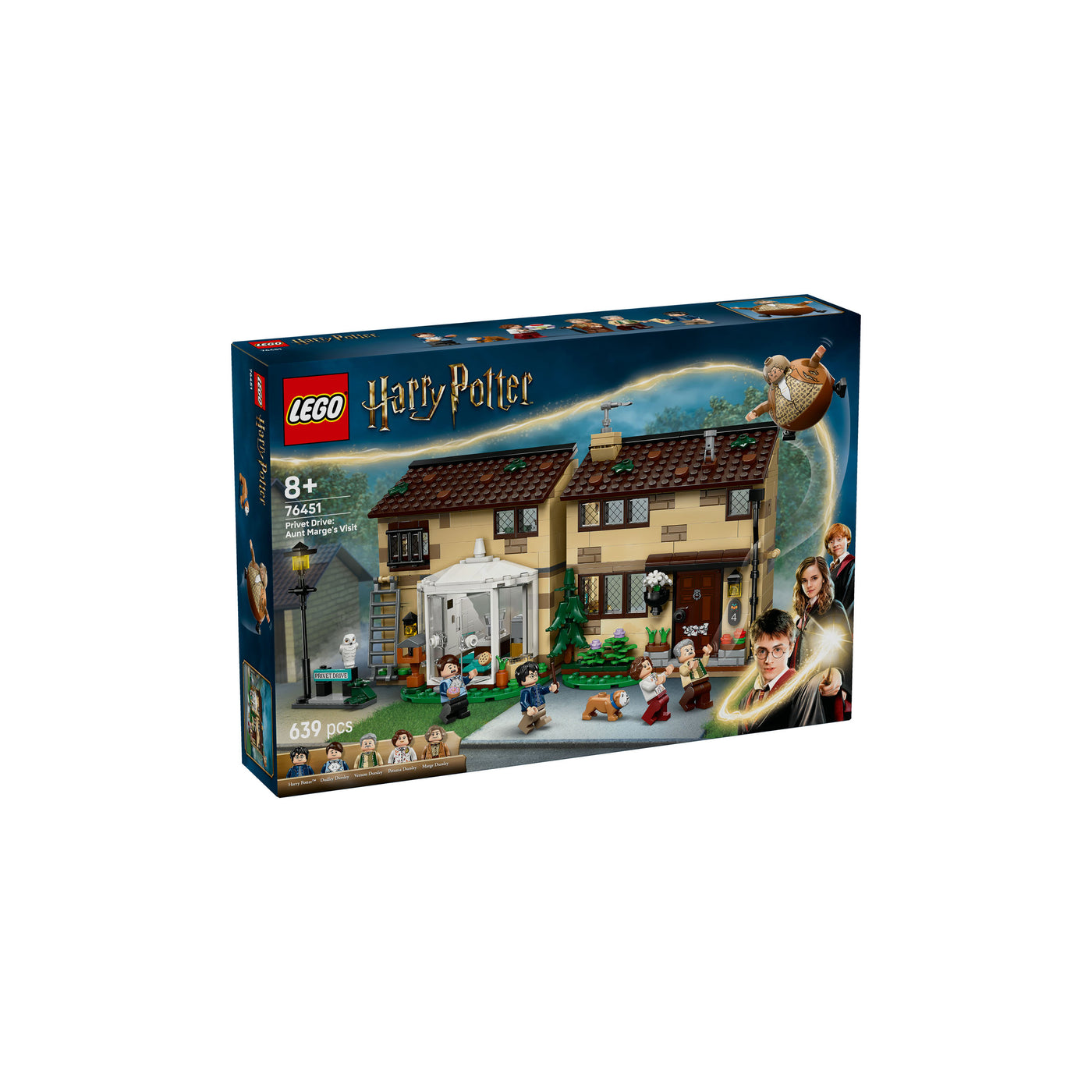 Privet Drive: la visita di zia Marge visione con prospettiva laterale della scatola del set lego