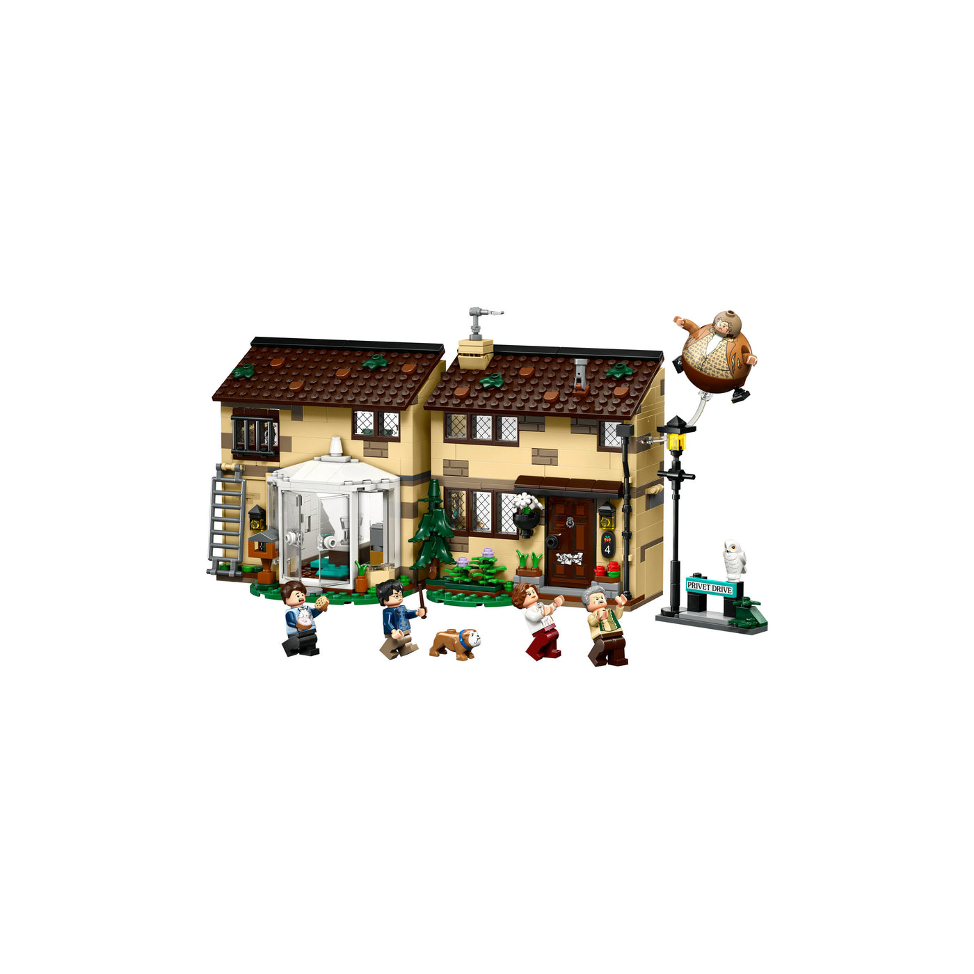 Privet Drive: la visita di zia Marge visione con prospettiva laterale del set lego costruito