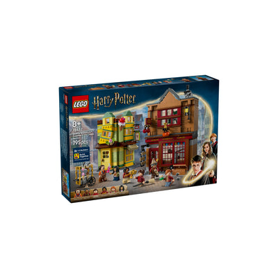 Accessori di Prima Qualità per il Quidditch e Gelateria visione con prospettiva laterale della scatola del set lego