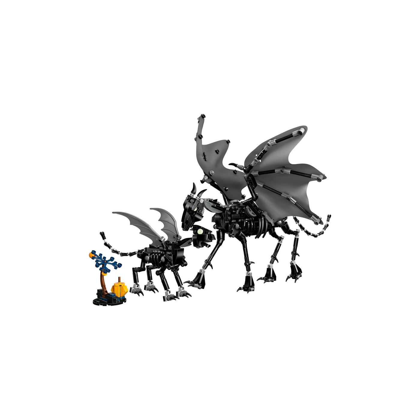 Famiglia di Thestral visione con prospettiva laterale del set lego costruito