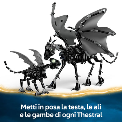 Famiglia di Thestral fotografia promozionale "Metti in posa la testa, le ali e le gambe di ogni Thestral