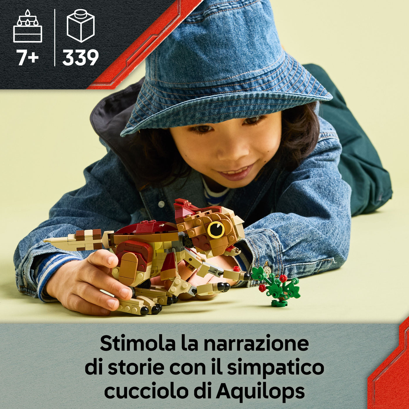 Dinosauro cucciolo Dolores: Aquilops fotografia promozionale "Stimola la narrazione di storie con il simpatico cucciolo di Aquilops"