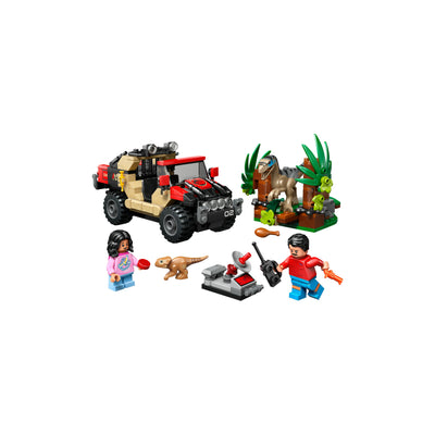 Fuga dal Raptor sul fuoristrada visione frontale del set lego completo