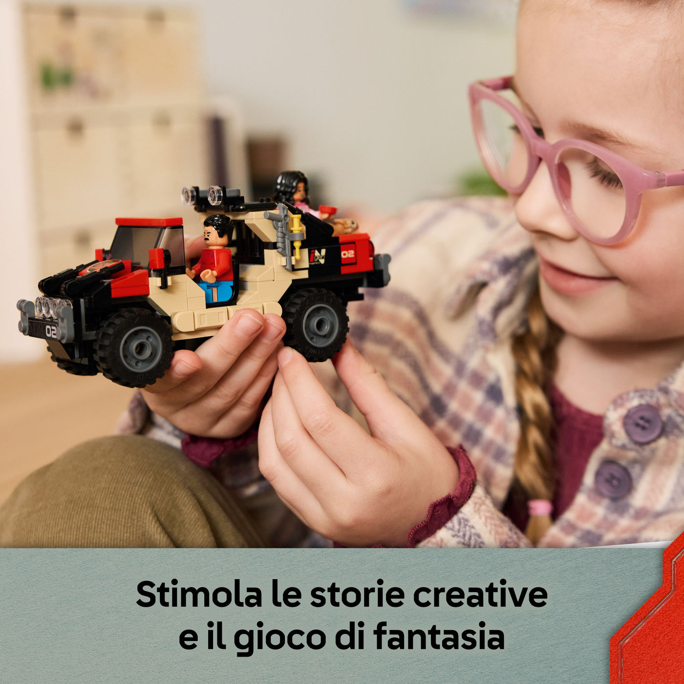 Fuga dal Raptor sul fuoristrada fotografia promozionale "Stimola le storie creative e il gioco di fantasia"