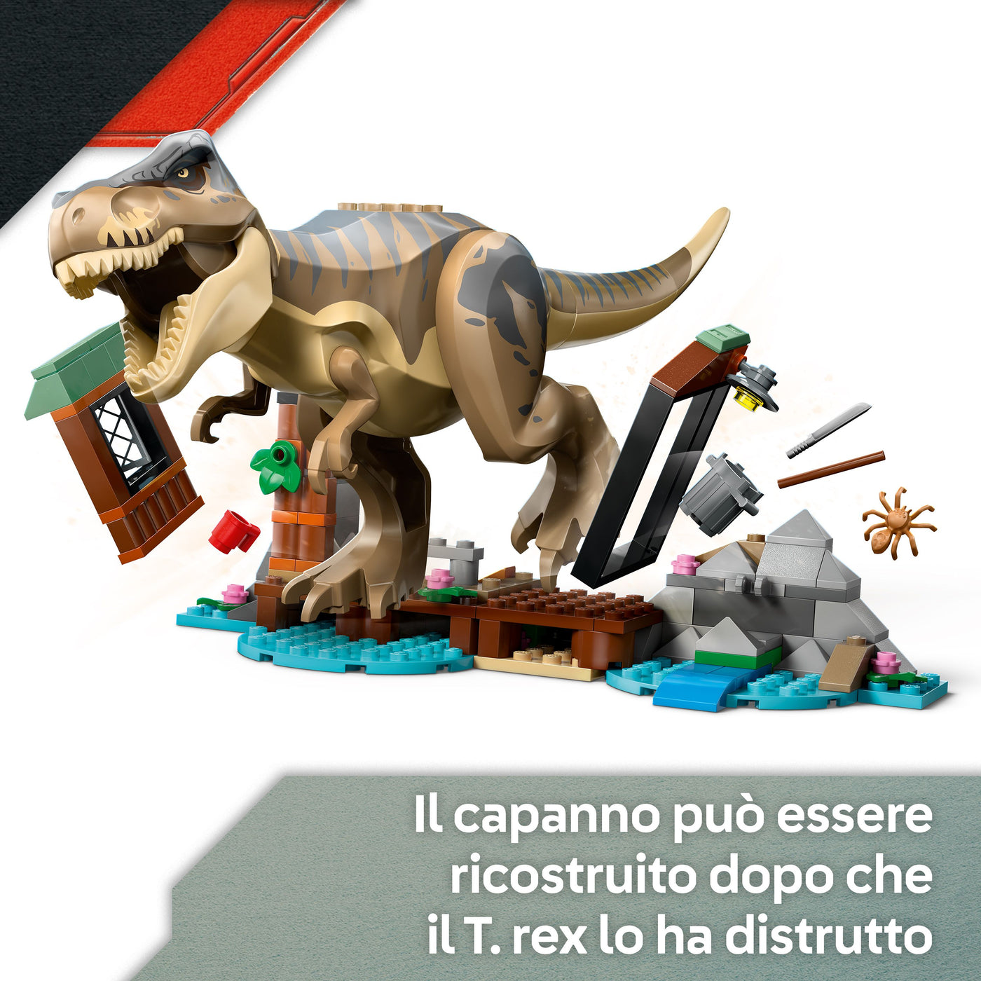 Fuga sul fiume dal T. rex visione dettaglio capanno