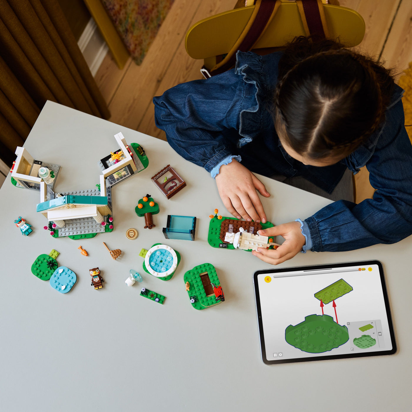 La collezione del museo di Blatero fotografia dall'alto del set lego in costruzione