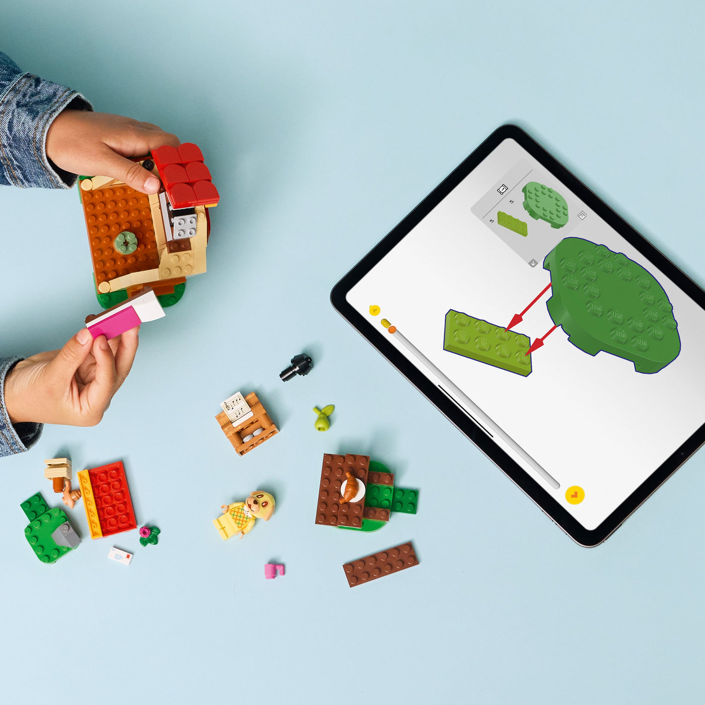 La casetta di Dora fotografia dall'alto del set lego in costruzione