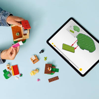 La casetta di Dora fotografia dall'alto del set lego in costruzione