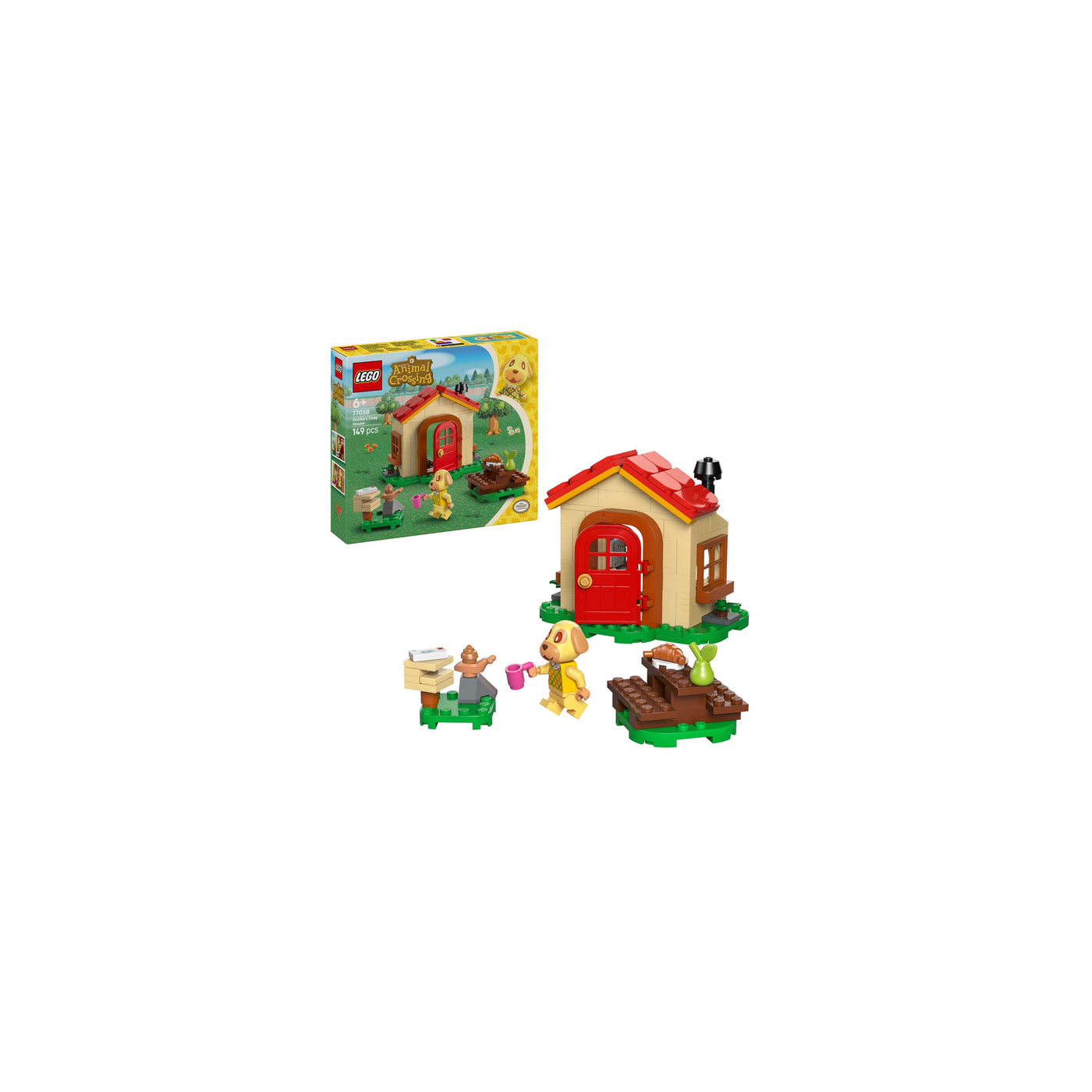 La casetta di Dora visione con prospettiva laterale del set lego costruito e della scatola