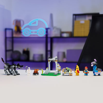 Campo di Bananita e Starter fotografia del set lego costruito con disposizione orizzontale in ambiente domestico da esposizione