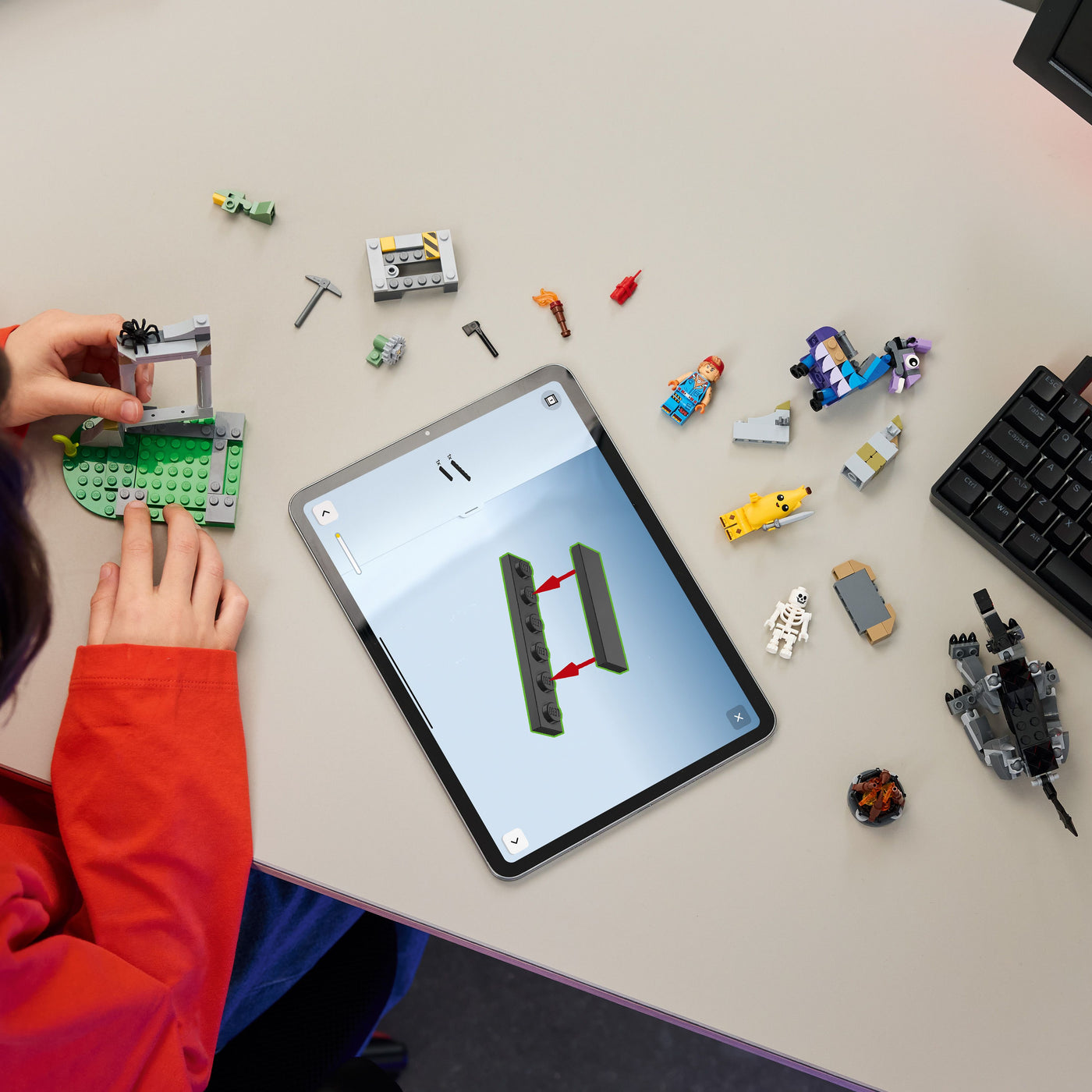 Campo di Bananita e Starter fotografia dall'alto del set lego in costruzione