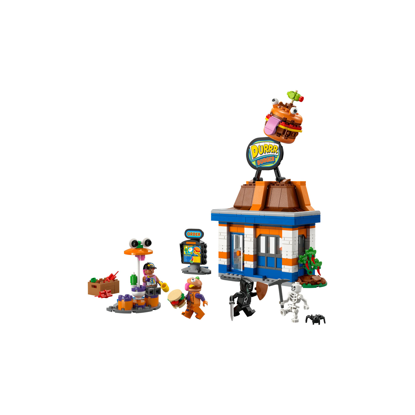 Ristorante di Durrr Burger visione con prospettiva laterale del set lego costruito