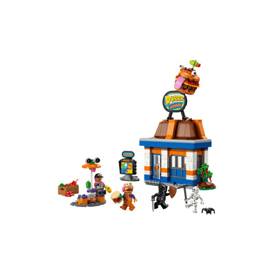 Ristorante di Durrr Burger visione con prospettiva laterale del set lego costruito