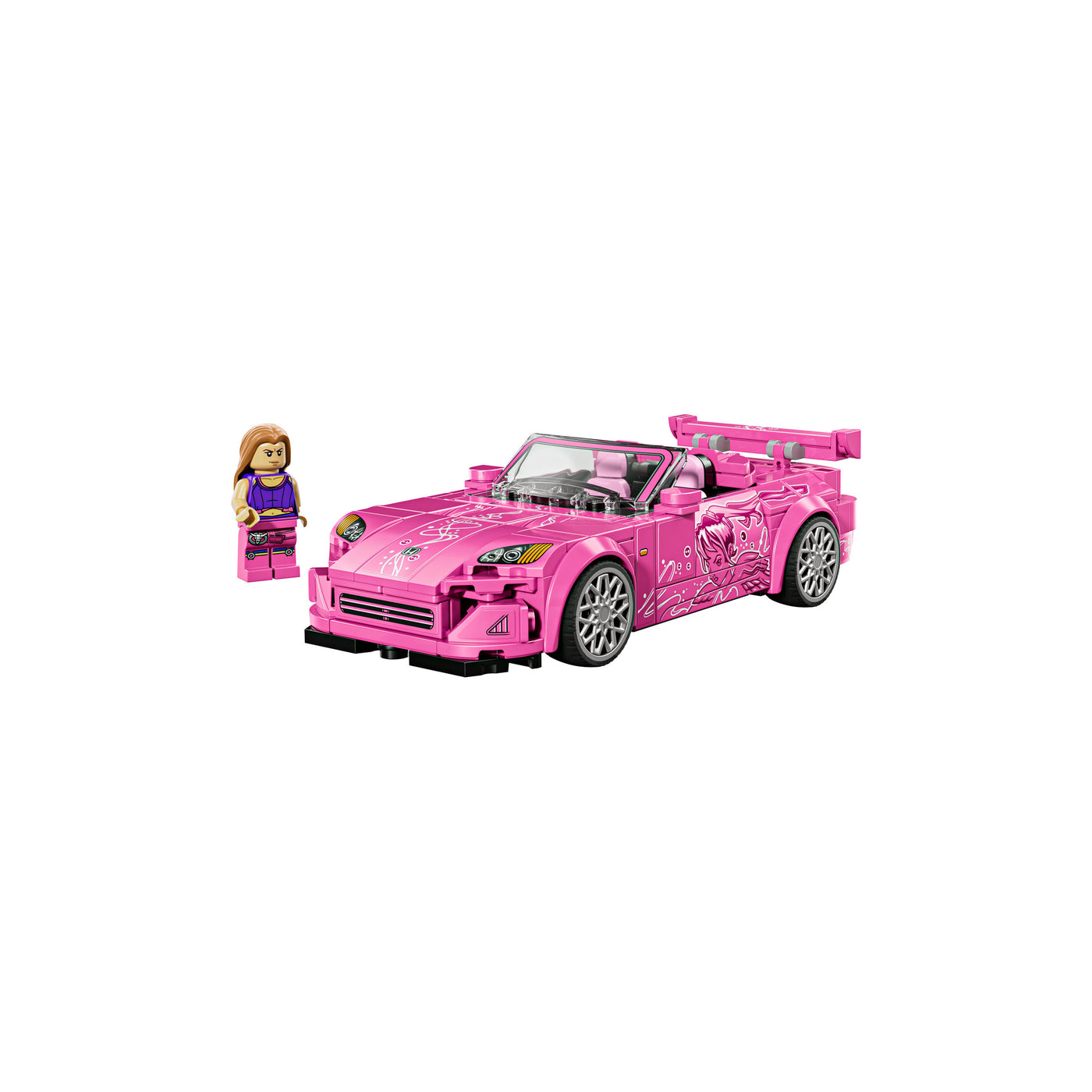 2 Fast 2 Furious Honda S2000 visione con prospettiva laterale del set lego completo