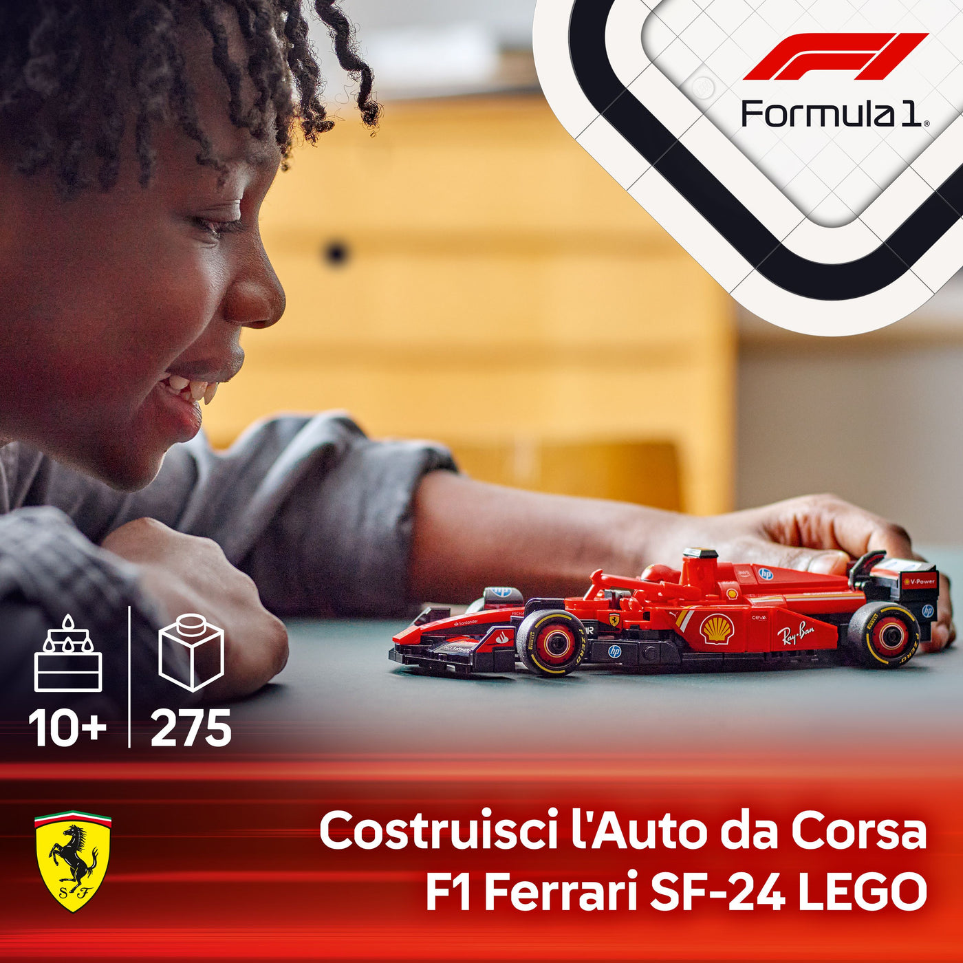 Auto da corsa F1® Ferrari SF-24 fotografia promozionale "Costruisci l'Auto da Corsa F1 Ferrari SF-24 LEGO"