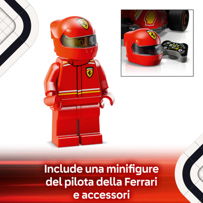 Auto da corsa F1® Ferrari SF-24 visione dettaglio minifigure incluse nel set lego