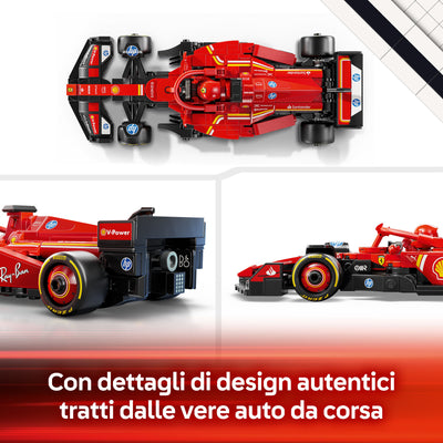 Auto da corsa F1® Ferrari SF-24 visione dettagli di design realistico del set lego
