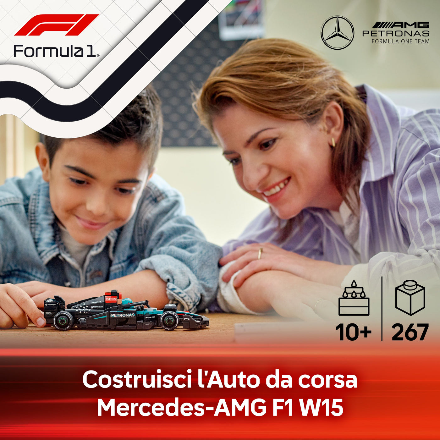 Auto da corsa Mercedes-AMG F1® W15 fotografia promozionale "Costruisci l'Auto da corsa Mercedes-AMG F1 W15"