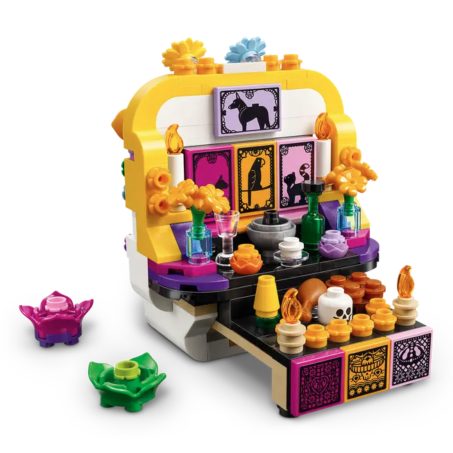 Altare dei morti visione con prospettiva retro del set lego costruito
